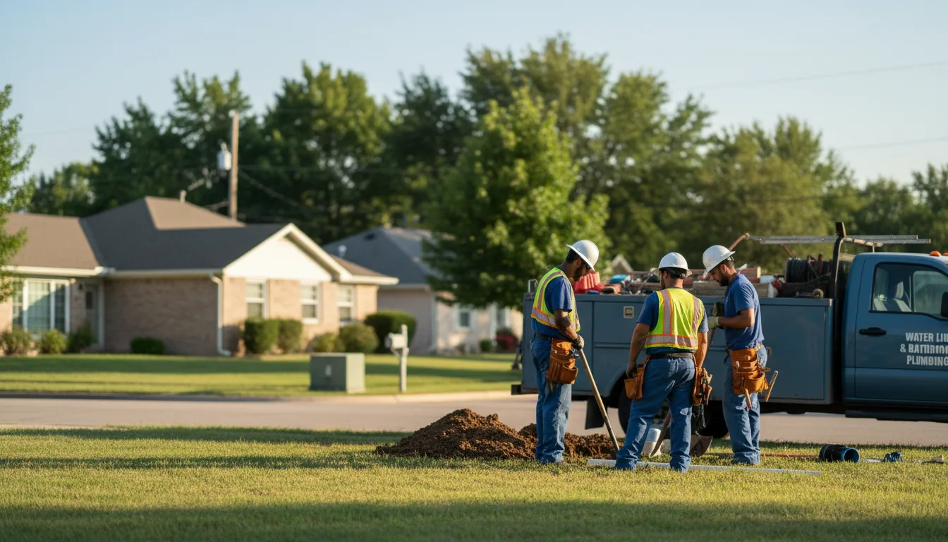 Residential water line and bathroom plumbing service in Forest, OH